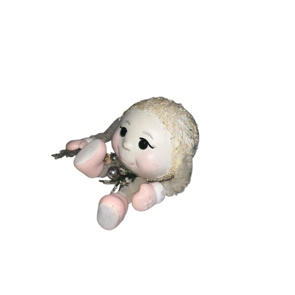 Vintage Snowball Shelf Sitter Figurine Noggins Anthropomorphic Christmas - Picture 5 of 13